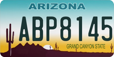 AZ license plate ABP8145