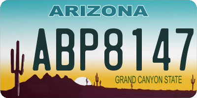 AZ license plate ABP8147