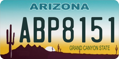 AZ license plate ABP8151