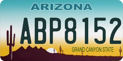AZ license plate ABP8152