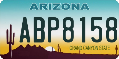 AZ license plate ABP8158