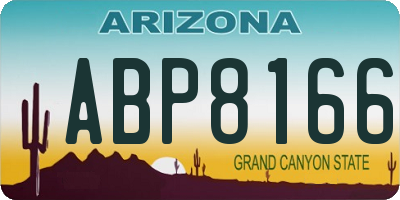AZ license plate ABP8166