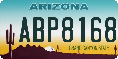 AZ license plate ABP8168