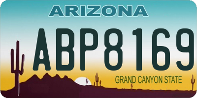 AZ license plate ABP8169