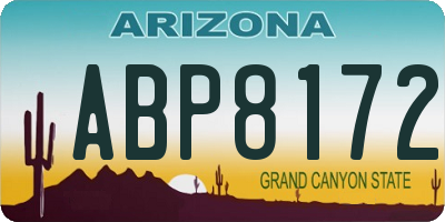 AZ license plate ABP8172