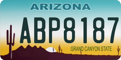 AZ license plate ABP8187