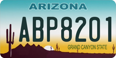 AZ license plate ABP8201
