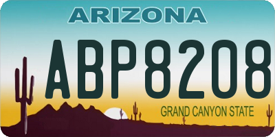 AZ license plate ABP8208