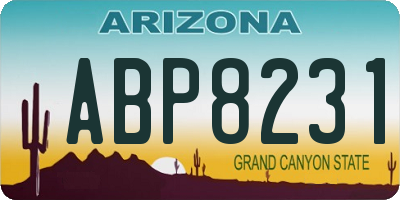 AZ license plate ABP8231