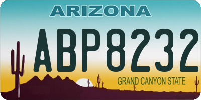 AZ license plate ABP8232