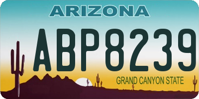 AZ license plate ABP8239