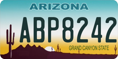 AZ license plate ABP8242