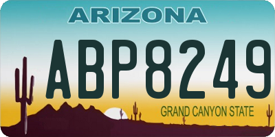 AZ license plate ABP8249