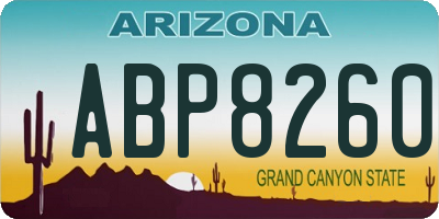 AZ license plate ABP8260