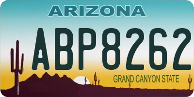 AZ license plate ABP8262