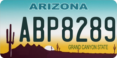 AZ license plate ABP8289