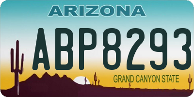 AZ license plate ABP8293