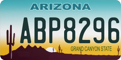 AZ license plate ABP8296