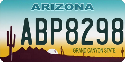 AZ license plate ABP8298
