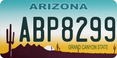 AZ license plate ABP8299