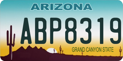 AZ license plate ABP8319