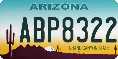 AZ license plate ABP8322