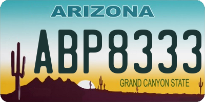 AZ license plate ABP8333