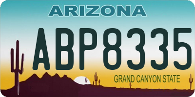 AZ license plate ABP8335
