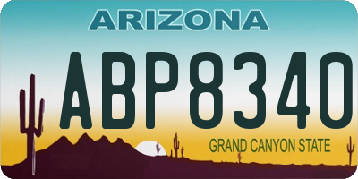 AZ license plate ABP8340