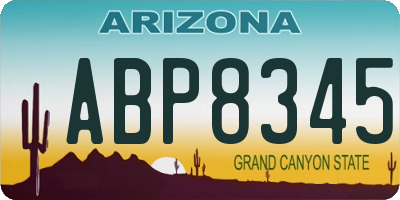 AZ license plate ABP8345