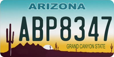 AZ license plate ABP8347