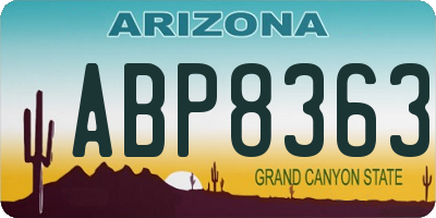 AZ license plate ABP8363