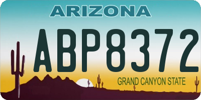 AZ license plate ABP8372