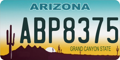 AZ license plate ABP8375