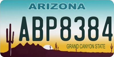 AZ license plate ABP8384