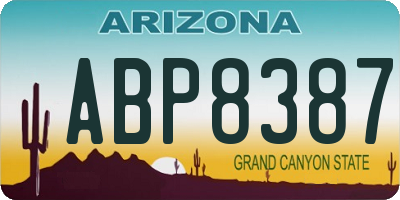 AZ license plate ABP8387