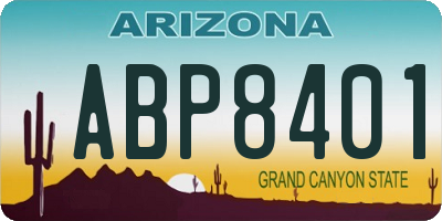 AZ license plate ABP8401