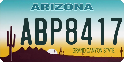 AZ license plate ABP8417