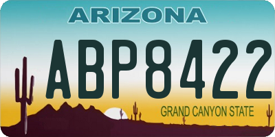 AZ license plate ABP8422