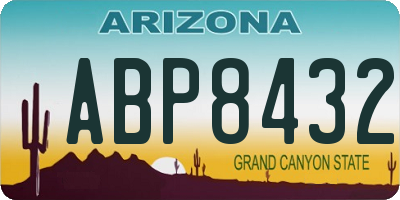 AZ license plate ABP8432
