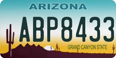 AZ license plate ABP8433