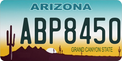 AZ license plate ABP8450
