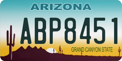 AZ license plate ABP8451