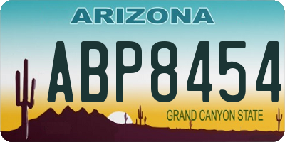 AZ license plate ABP8454