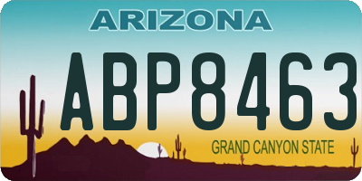 AZ license plate ABP8463