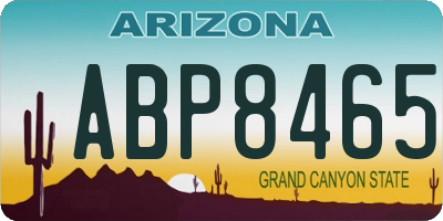AZ license plate ABP8465