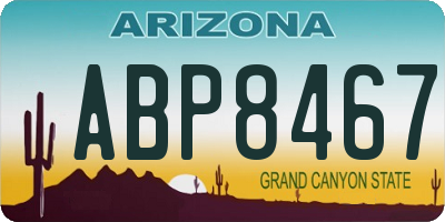 AZ license plate ABP8467