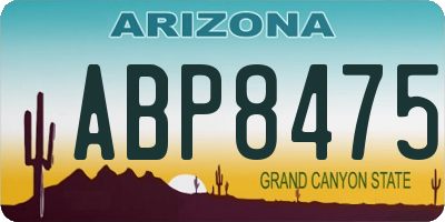 AZ license plate ABP8475