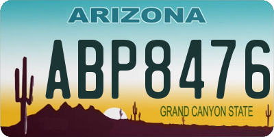 AZ license plate ABP8476