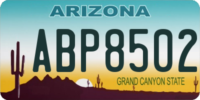 AZ license plate ABP8502